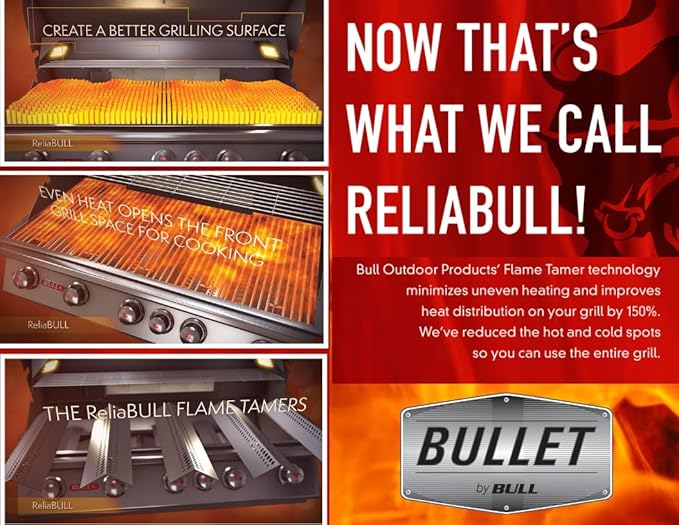 Bullet by Bull Stainless Steel Outdoor Kitchen Set - Built-In Natural Gas Grill, Perfect for Entertaining -BBQ Kitchen Isl& Bundle - Includes 5 Burner Grill, Single Access Door & Side Burner