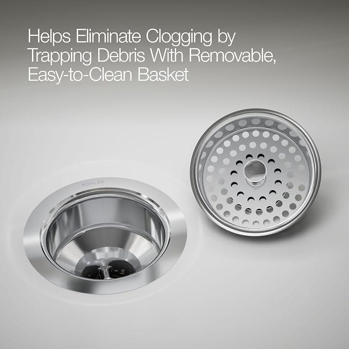 KOHLER K8803-CP Duostrainer Sink Strainer Basket, Removeable Stainless Steel - Image 7