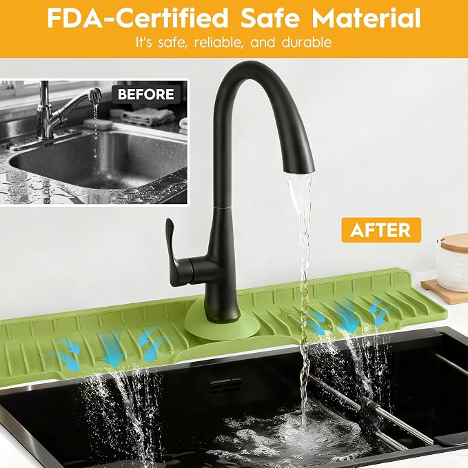 24" Silicone Faucet Mat for Kitchen Sink of The Lastest, Kitchen Sink Water - Image 4
