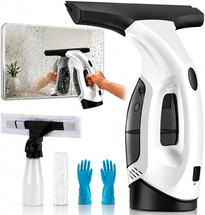 Window Vacuum Squeegee Cordless, Electric Window Cleaner Squeegee by Yardsignup