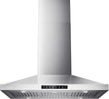 36In Island Range Hood, 390 CFM Stainless Steel Ducted Island Mount Range Hood, kitchen island vent hood with 3-Speed Fan, Touch/Gesture, 3 Stainless Steel Baffle Filters, Ceiling Mount