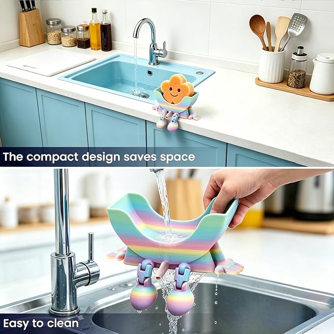 Creative Drainage Sponge Holder: Traceless Glue, 3D Printed Funny Kitchen Sink - Image 3