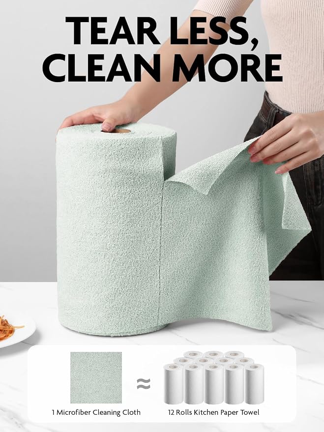 Fantasticlean Microfiber Cleaning Cloth Roll- 75 Sheets, Tear-away Microfiber - Image 3