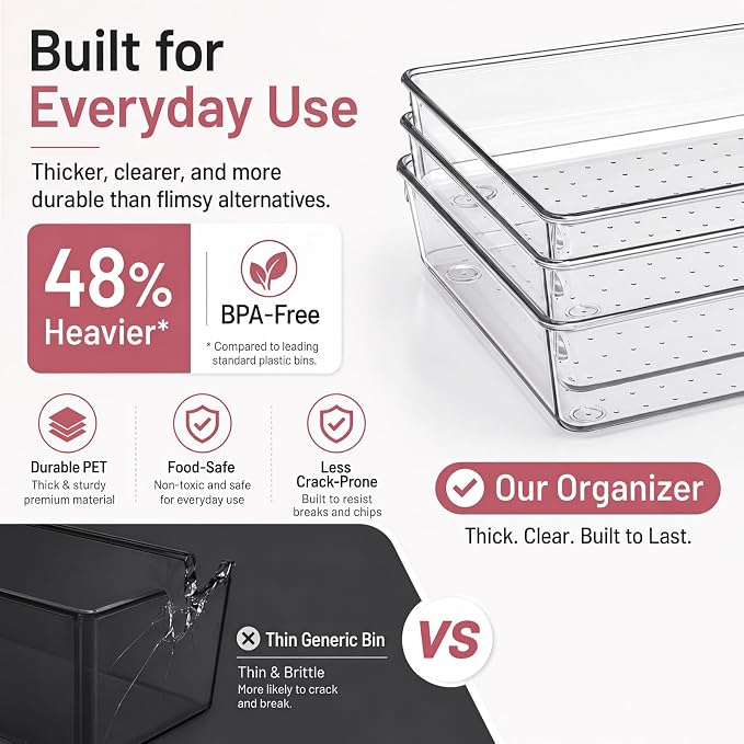 10 Pack Large Drawer Organizer Bins - Image 4