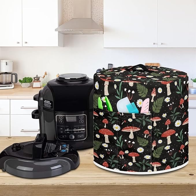 Mushroom Kitchen Decor Accessories Appliance Dust Cover for Electric Pressure Cooker/Air Fryer/Rice Cooker/Steamer/Toaster,Pressure Cooker Cover 3 qt