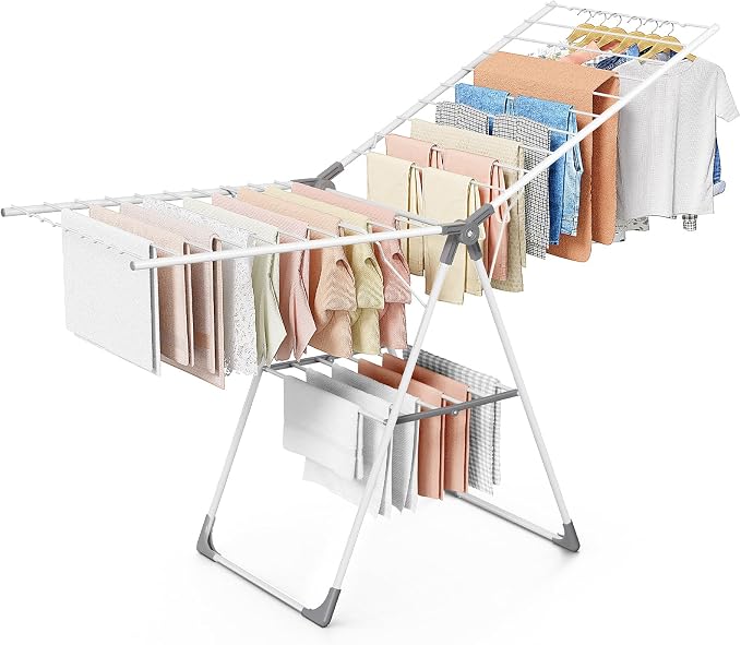 Sakugi Clothes Drying Rack, 69.5" Adjustable Wings, Foldable Design | Laundry by Sakugi