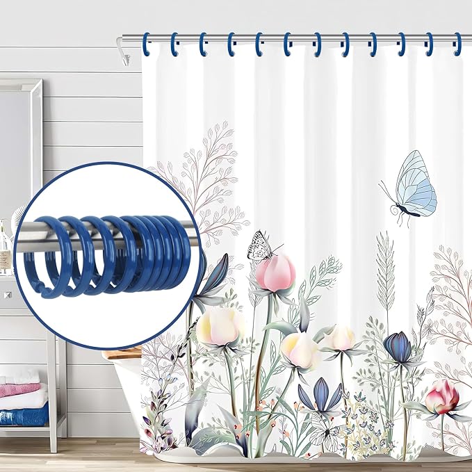 Navy Blue Shower Curtain Hooks - Image 5
