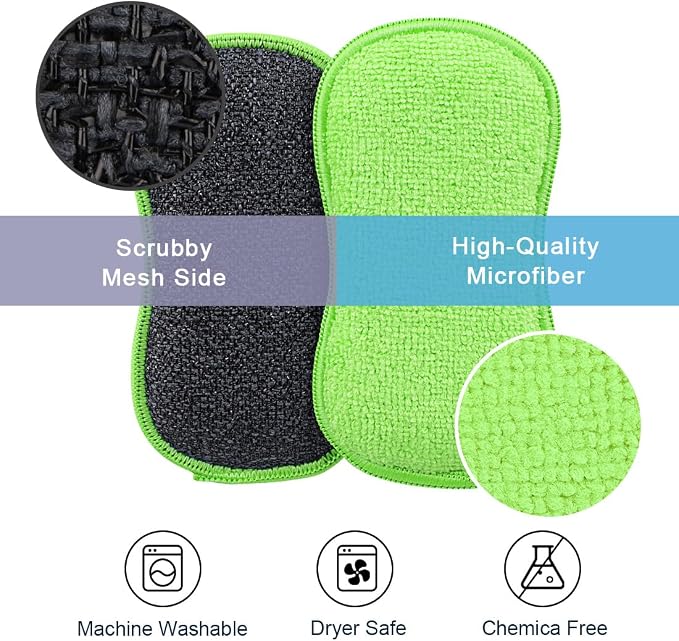 HOMEXCEL Dish Sponge 12 PK, Microfiber Kitchen Sponges - Image 2
