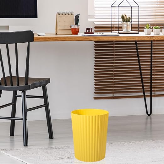 JiatuA Small Bathroom Trash Can Plastic Wastebasket Garbage Can Yellow | Sturdy - Image 5