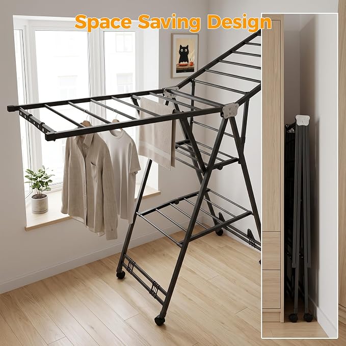 Clothes Rack, 3-Tier Drying Hanger, - Image 4