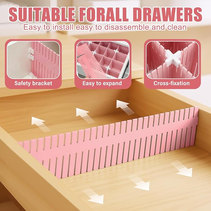Blosssound 15 Pcs 5.12 Tall Drawer Divider Adjustable Drawer Organizer - Image 3