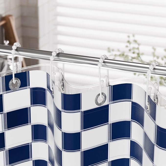AmazerBath Shower Curtain Hooks White Metal Shower Curtain Rings Rust Proof - Image 8
