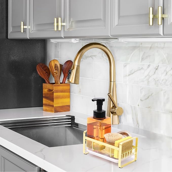 HULISEN Kitchen Sponge Holder, 304 Stainless Steel Sink Caddy - Image 2