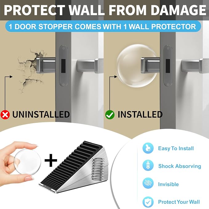 AIMAXINKE Door Stoppers for Bottom of Door-Large Heavy Duty Door Stop Wedge | - Image 5