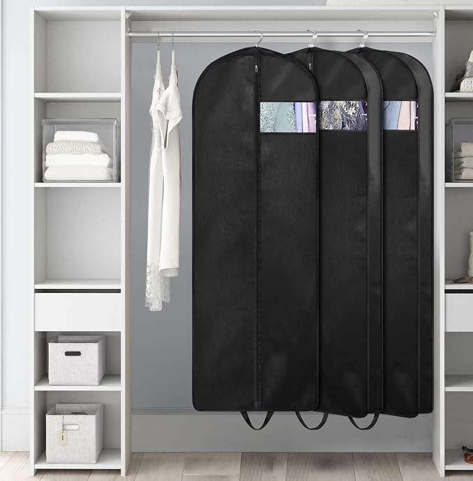 KIMBORA 60" Dress Garment Bags for Hanging Clothes Travel, Gusseted Garment - Image 8