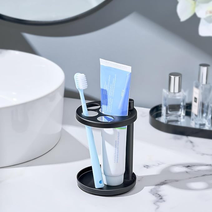 Toothbrush & Toothpaste Holder for Bathroom Countertop, Metal Electric - Image 2