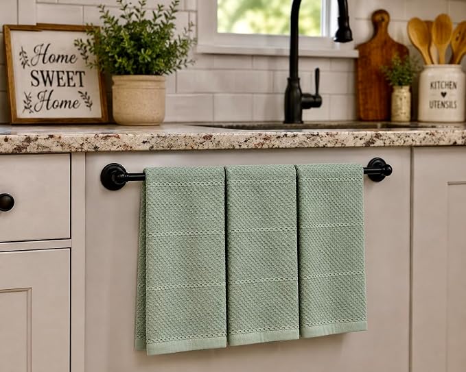 Sage Green Kitchen Hand Dish Towels, 100% Cotton - Image 7