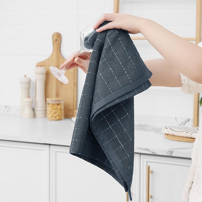 Homaxy Kitchen Towels and Dishcloths Set, Dark Grey - Image 5