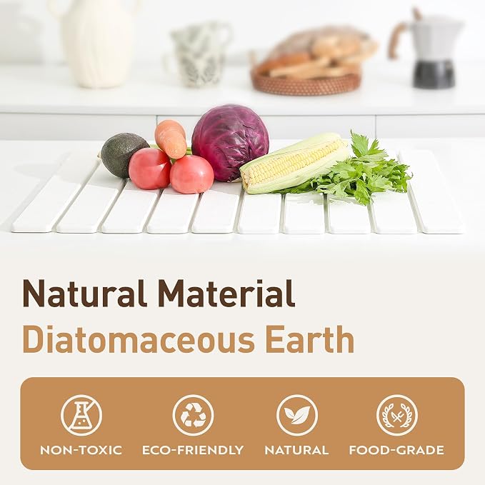 Large Stone Drying Mat for Kitchen Counter 24x16 Inch, Premium Diatomaceous - Image 5