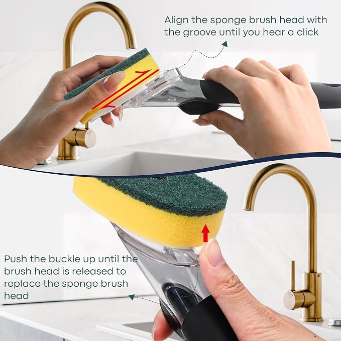 Sponge Brush Refills for OXO Soap Dispensing Dish Brush 6 Pack Refill Heads | - Image 5
