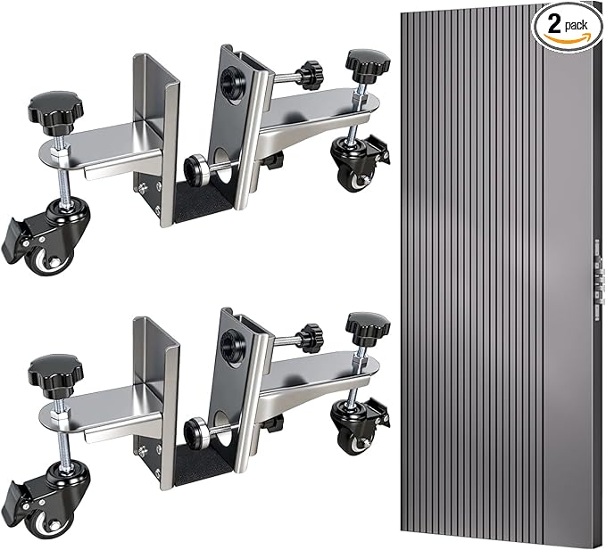 Door Installation Tool Kit, Heavy Duty Door Lifter Dolly with Rotating for 0.8 to 2.4 inch Pre-Hung, Slab, and Front Doors, Steel Door Dolly Installation Tools Used for Commercial & Residential Use