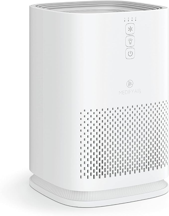 Medify MA-14 Air Purifier with True HEPA H13 Filter 428 ft² per Hour for Smoke, Odors, Pollen, Pets 99.9% Removal to 0.1 Microns White, 1-Pack