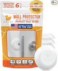 Ducki Door Stop Wall Protectors, 6 Pack White, Self Adhesive Reusable Solution for Stopping Wall Damage & Noise from Doors, Refrigerators, & in Your Home or Office, Durable Shock Absorbent & Discreet