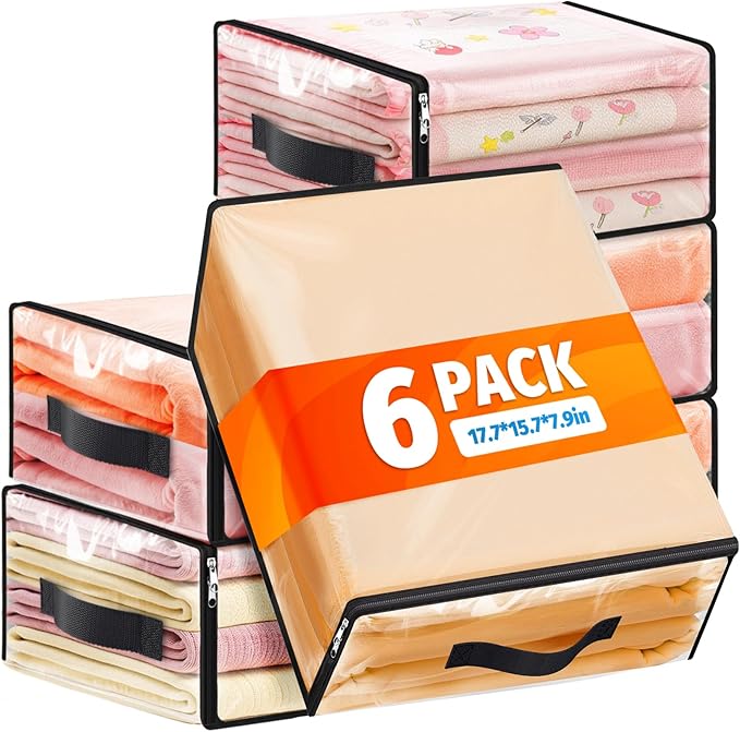 SpaceWhisper Clear Sheet Storage Bags, 6 Pack, 17.7 x 15.7 x 7.9 in | Sheet by Unknown