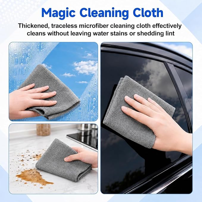 5Pcs Genie Cloth Magic Cloth, Microfiber Cleaning Cloths, Lint Free Reusable - Image 2
