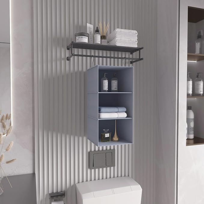 Hanging Closet Organizer 3-Shelf, Oxford Fabric Wardrobe Storage, shoes & - Image 6