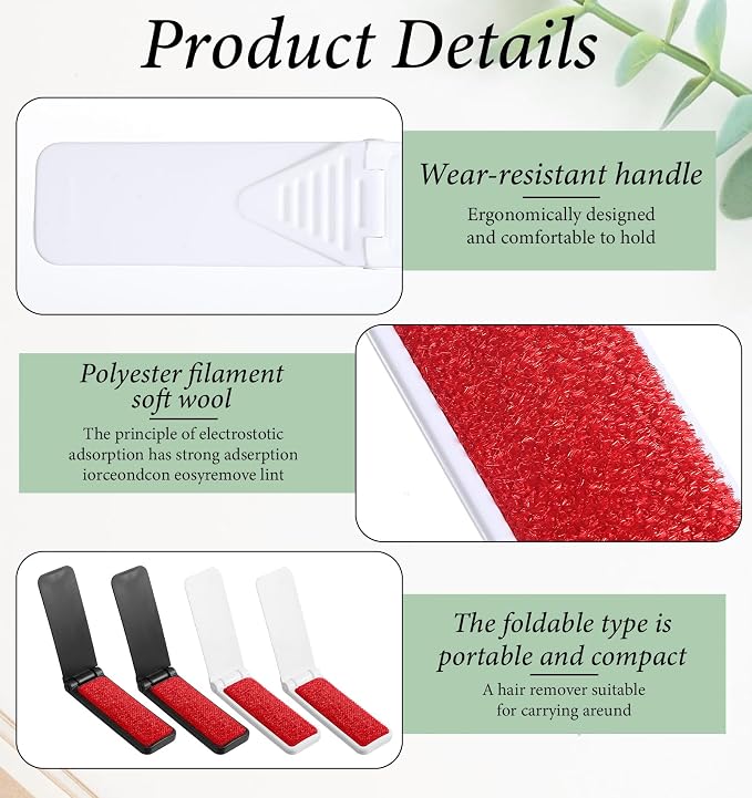 6 Pcs 7.1 x 1.2 Inches Travel Lint Brush, Mini Lint Remover - Image 3