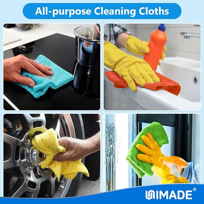 UNIMADE Microfiber Cleaning Cloth, 20 Pack Reusable Microfiber Towels - Image 7