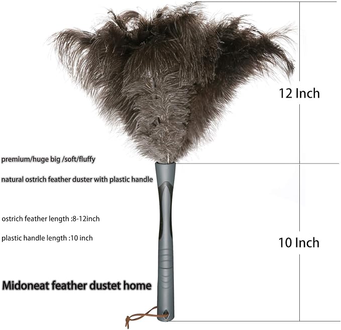 Midoneat Ostrich Feather Duster, Big and Soft and Fluffy Microfiber Duster - Image 2