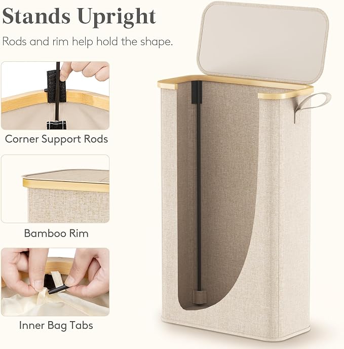Lifewit 75L Slim Laundry Hamper - Image 4