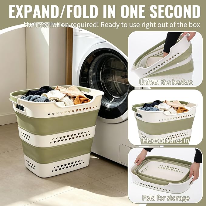 2 Pcs Collapsible Laundry Baskets - Image 4