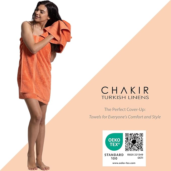 Chakir Turkish Linens 100% Cotton Personalized 3-Piece Set, Coral | - Image 5