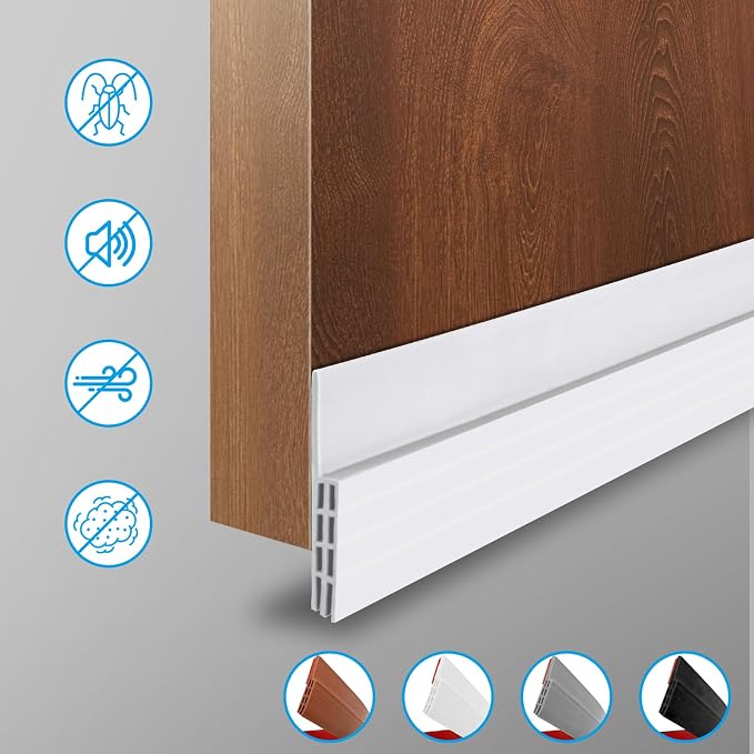 Ainiv 2 Pack Door Draft Stopper Under Door Seal, Adhesive Under Door Sweep - Image 2