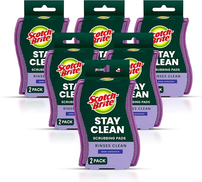 Scotch-Brite Stay Clean Scrubber Pads, Non-Scratch Dish Sponges by Unknown