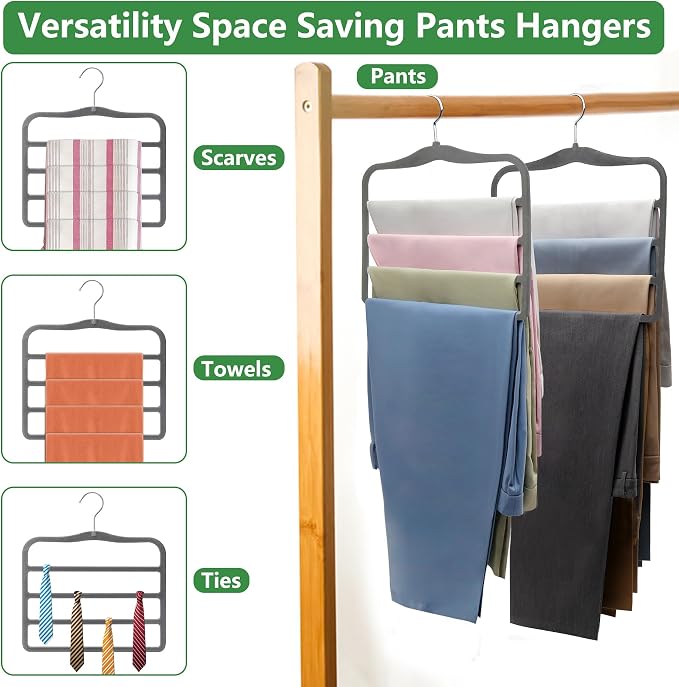 Closet Organizers and Storage, Pants Hangers Space Saving Velvet Hanger | - Image 6