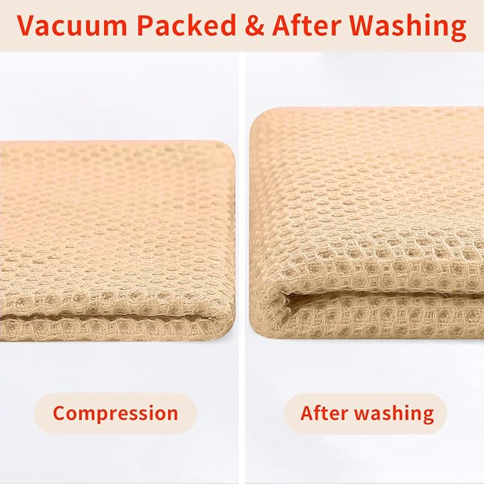 Homaxy 100% Cotton Waffle Weave Kitchen Dish Cloths 24-Pack, Apricot | 12 x 12 - Image 7