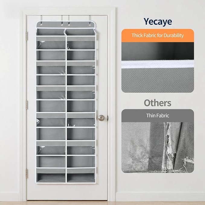 Yecaye Over The Door Organizer, 6 Tier Extra Large Behind Door Storage of 12 - Image 6