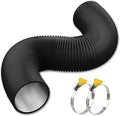 Reinforced Dryer Vent Hose 4 inch 8 FT with 2 Key Hose Clamps, Heavy Duty Flexible Duct Hose for Laundry, Grow Tent, Bathroom Exhaust Fan