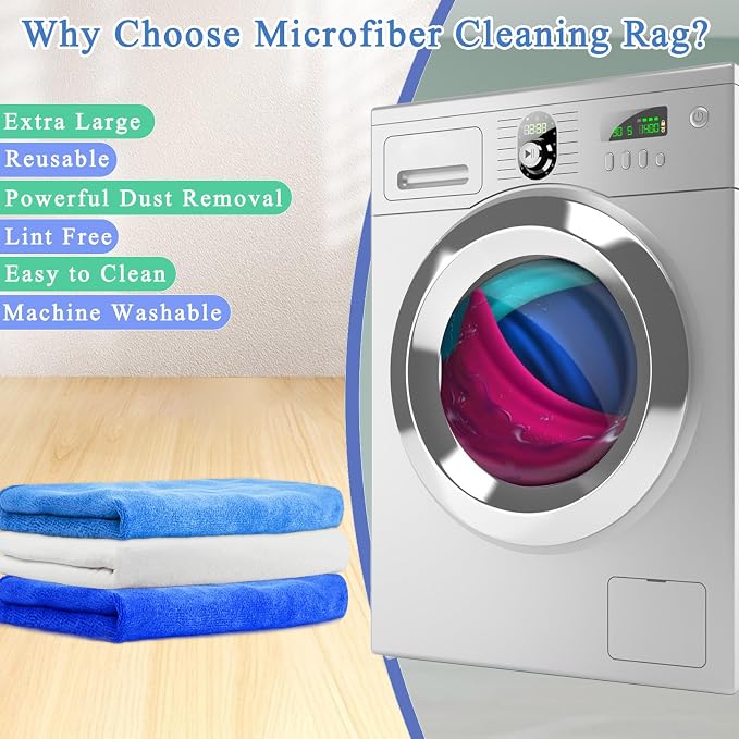 6 Pcs Extra Large Microfiber Cleaning Cloth, Microfiber Towels - Image 4
