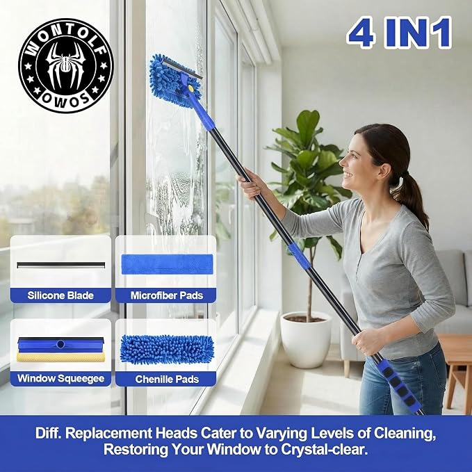 Wontolf 4-in-1 Window Squeegee, Window Cleaning Kit - Image 3
