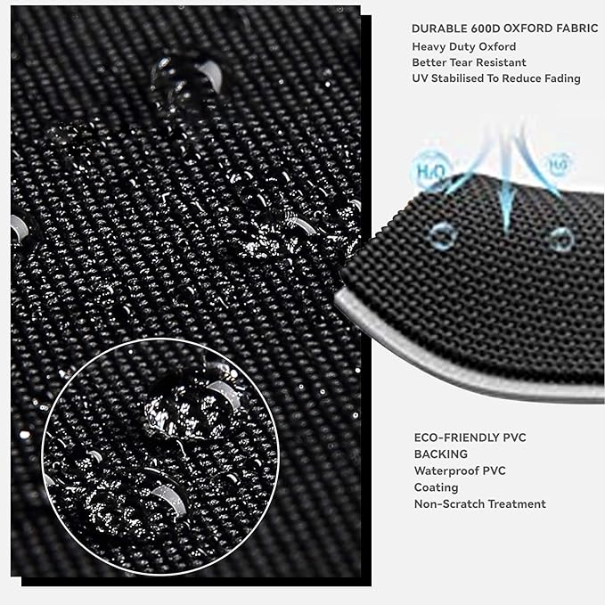 Outdoor Dining Cart Cover - Heavy Duty Waterproof Cover for Royal Gourmet Cart, Flattop Worktable, Propane Tank - Black, Polyester