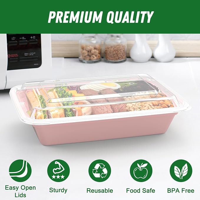 50 Pack 32 oz Meal Prep Containers - Image 3