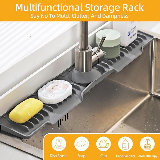 24" Silicone Sink Mat for Kitchen, Sink Splash Guard Behind the Faucet - Image 6