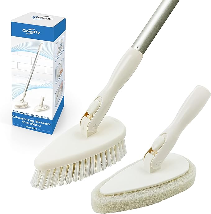 Qaestfy Shower Scrubber Cleaning Brush Combo Bath Tub Tile Cleaner Scrubber by Qaestfy