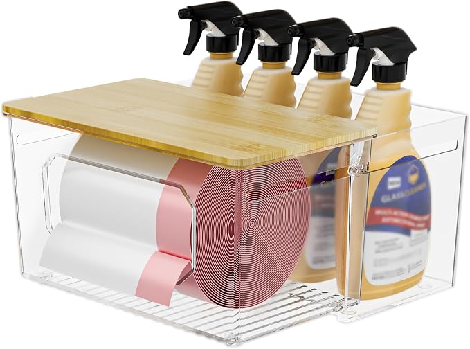 spospo Trash Bag Holder 2-in-1 Under Sink Organizer by SPOSPO