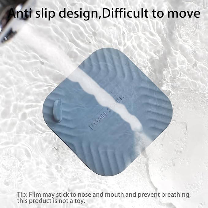 2 Pcs Blue Shower Drain Cover Tub Stopper | Sewer Anti-Odor Mat Deodorizing - Image 6
